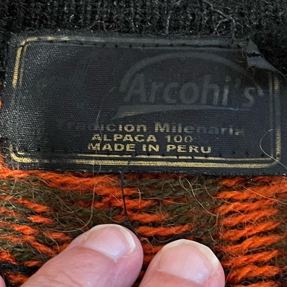 🧡ARCOHI’S – Cardigan en alpaga à motifs – Taille L (voir mesures) - Picture 3 of 10